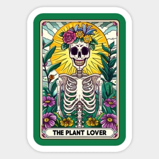 The Plant Lover funny skeleton tarot card Sticker